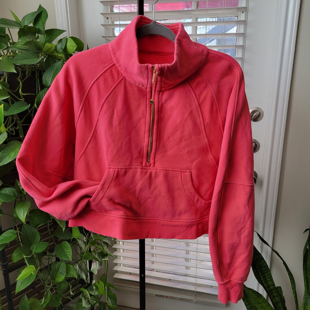 Lululemon Scuba Oversized Half-Zip Pink Gold Zip Fleece LW3HW0S M/L